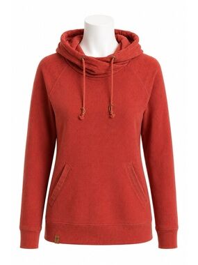 Size S Tentree Women’s Organic Cotton Cowl Neck Hoodie Coral Pink Pullover Top